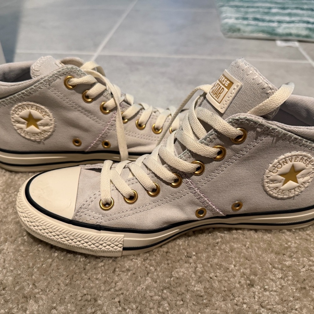 Converse Mid-Tops with Gold Accents - Picture 3 of 9